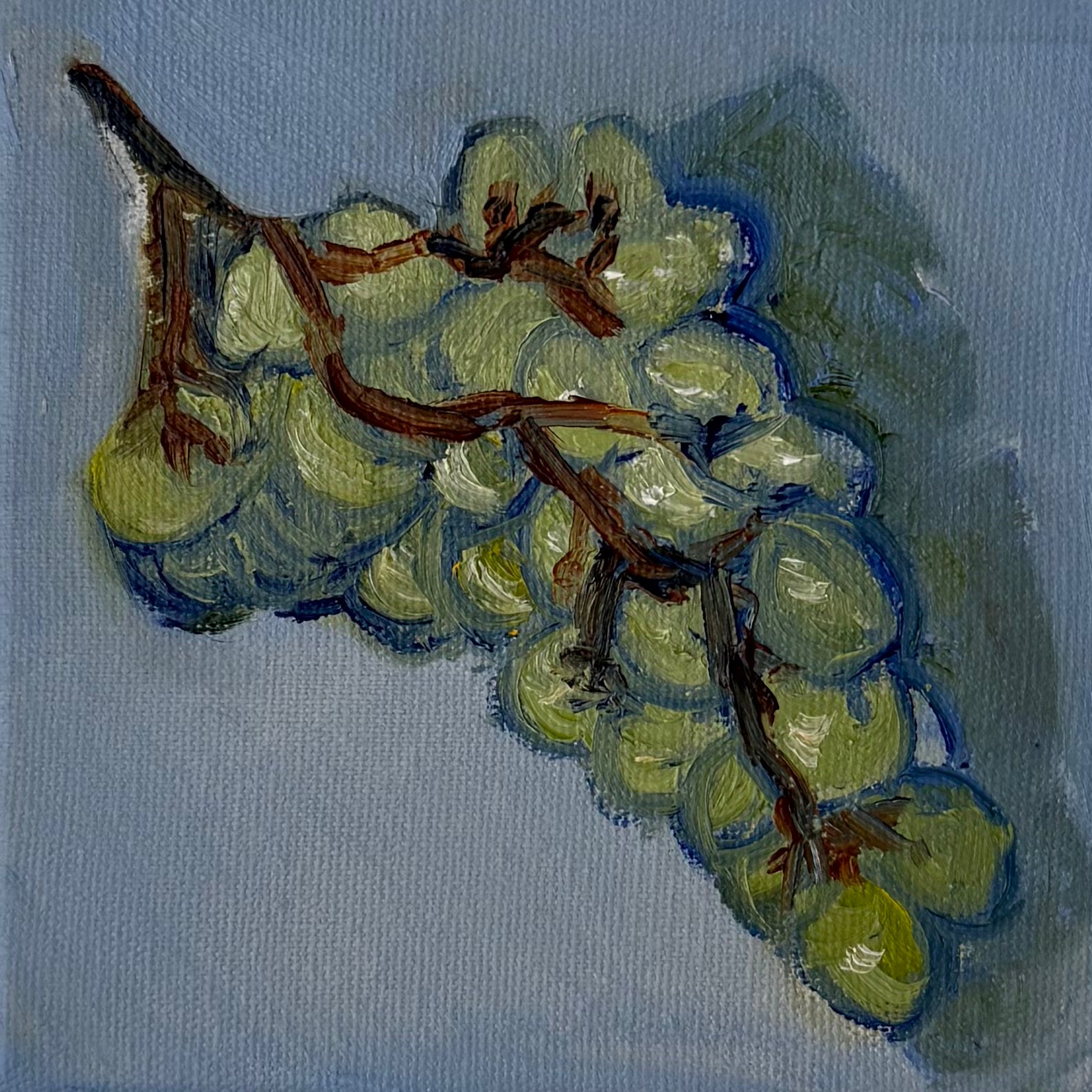 "Uvas verdes", 10x10 cm Original