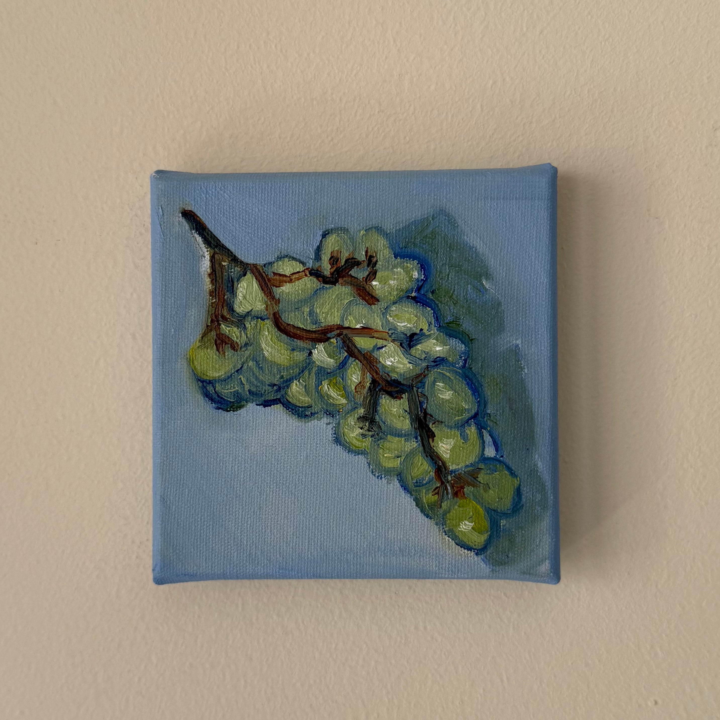 "Uvas verdes", 10x10 cm Original